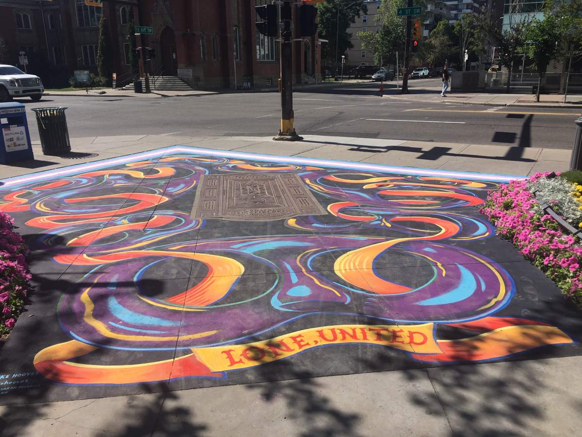 Four murals have been painted in Calgary's Central Memorial Park to celebrate Pride 2020.