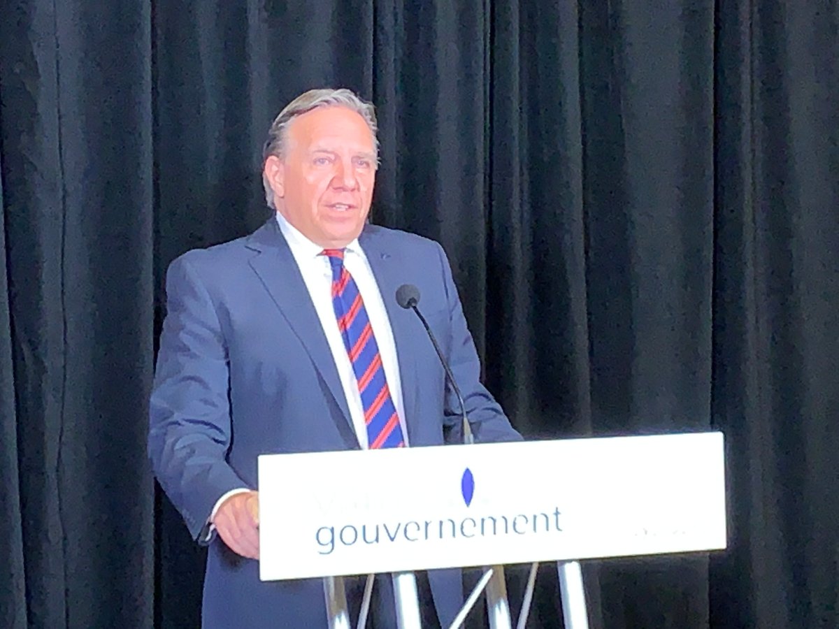 Quebec Premier Francois Legault in Saint-Hyacinthe, Qc. Tuesday August 25, 2020.