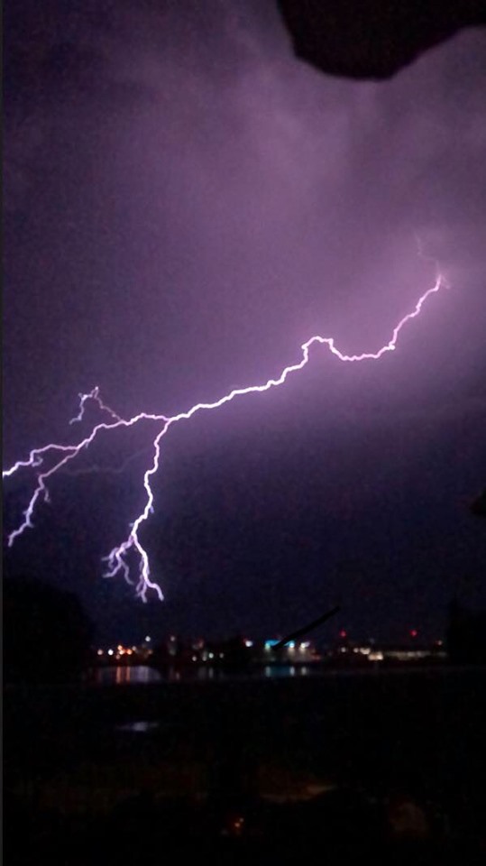 Lightning in Richmond, B.C. Courtesy: Gary Yee