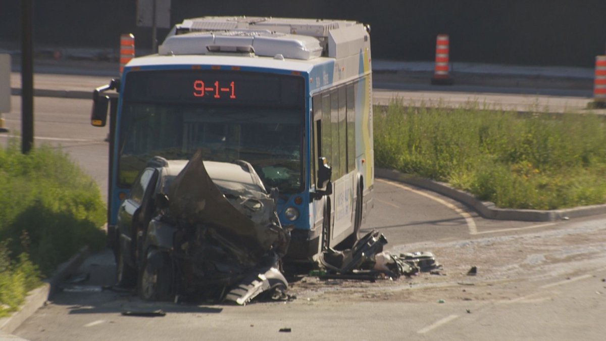 An STM bus was involved in a head on collision with an small SUV Friday morning. 
