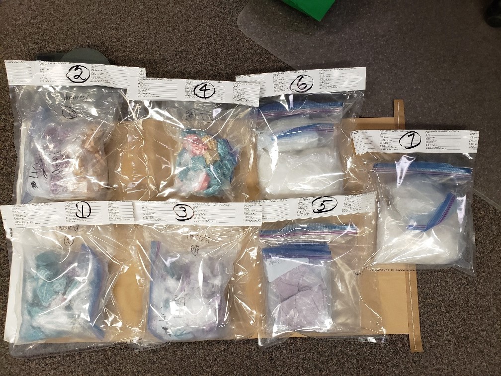 RCMP said 17.6 pounds of meth and 12.2 pounds of fentanyl were seized during a traffic stop in southwestern Saskatchewan on Aug. 8, 2020.