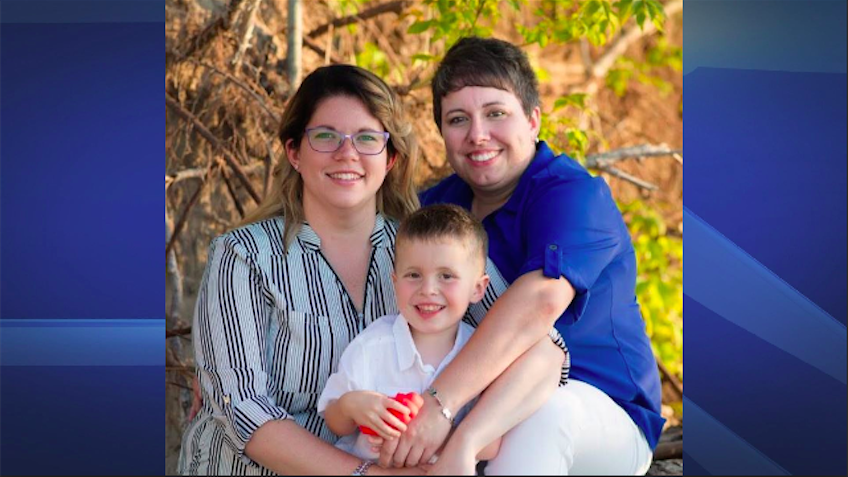 Lori Neville (right), with her wife Natalie and their son Oliver. 