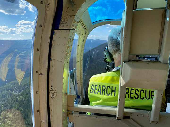 A search and rescue group believes the two-year-old boy walked logging roads and quad trails for five kilometres before being found by an uncle.