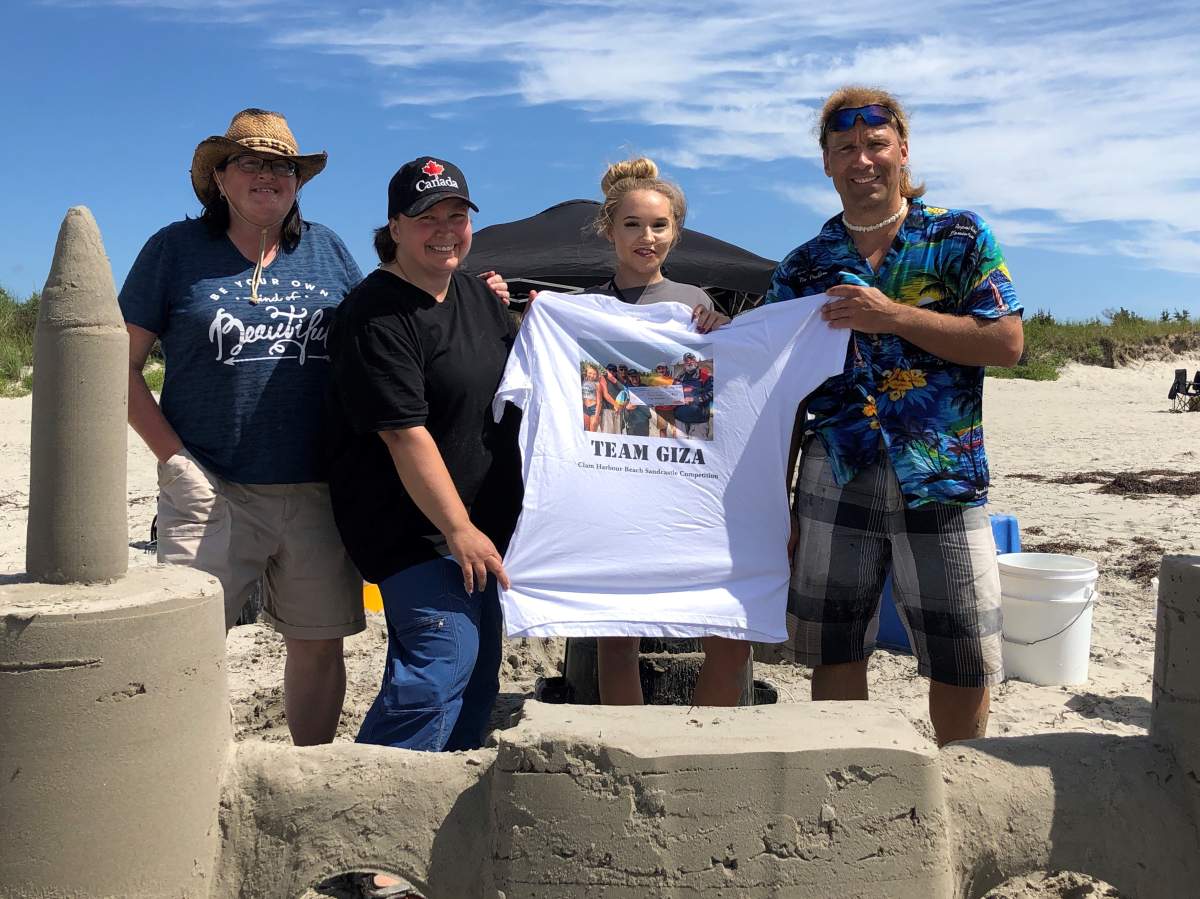 COVID-19 cancelled the annuaul Clam Harbour Sandcastle compeition but it couldn't stop the Giza family from sculpting on the beach.