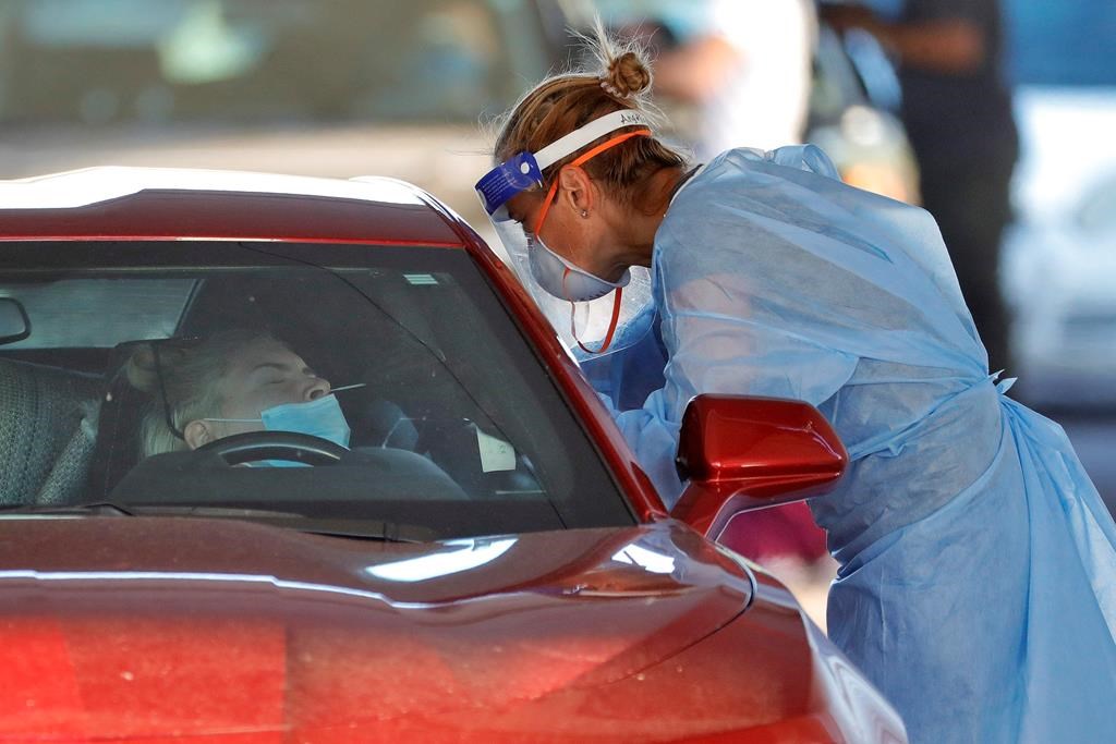 A person is tested for the COVID-19 Coronavirus.