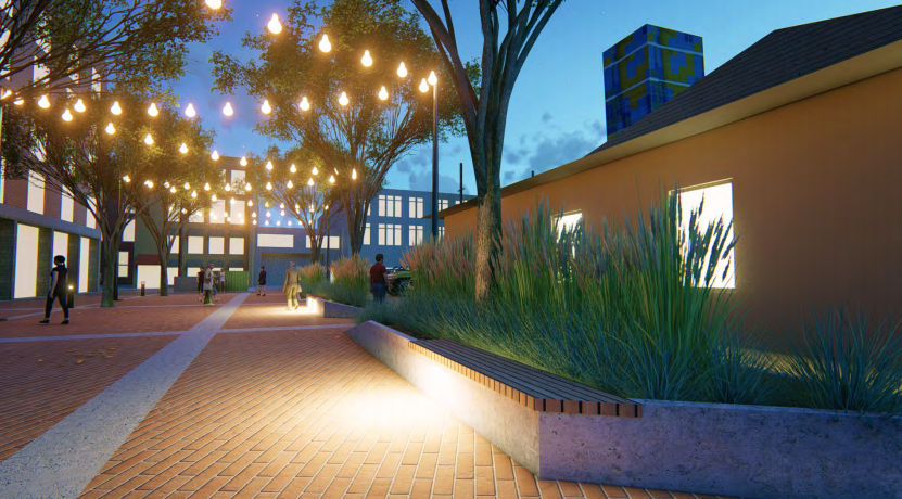 Some aspects of the design, including greenery and upgraded surfaces, would only be possible with community fundraising.