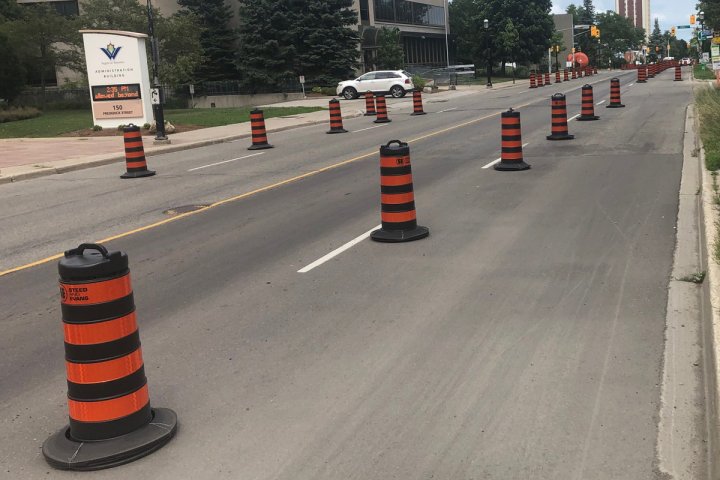 Temporary bike lane project in Cambridge axed, Kitchener portion continues
