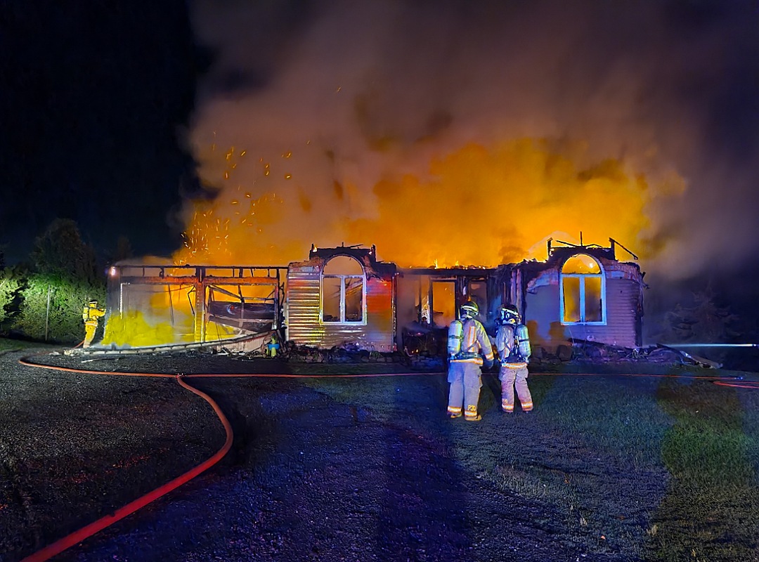 A family home north of Belleville was destroyed by an early morning blaze on Thursday. 