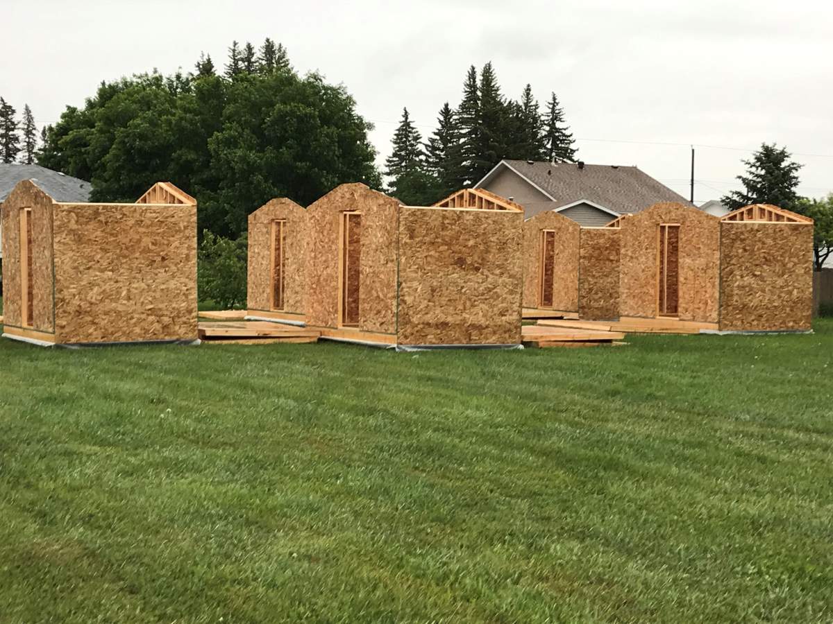 The bunk houses were constructed by volunteers in Raymond, Alta. over the course of several weeks.