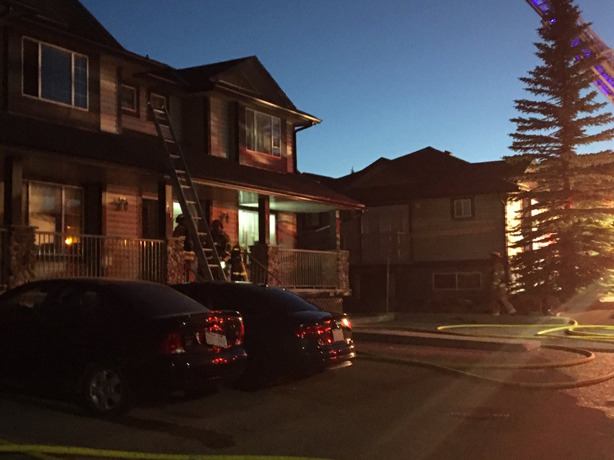 Several homes were damaged by a fire in the northwest Calgary neighbourhood of Citadel on Tuesday. 