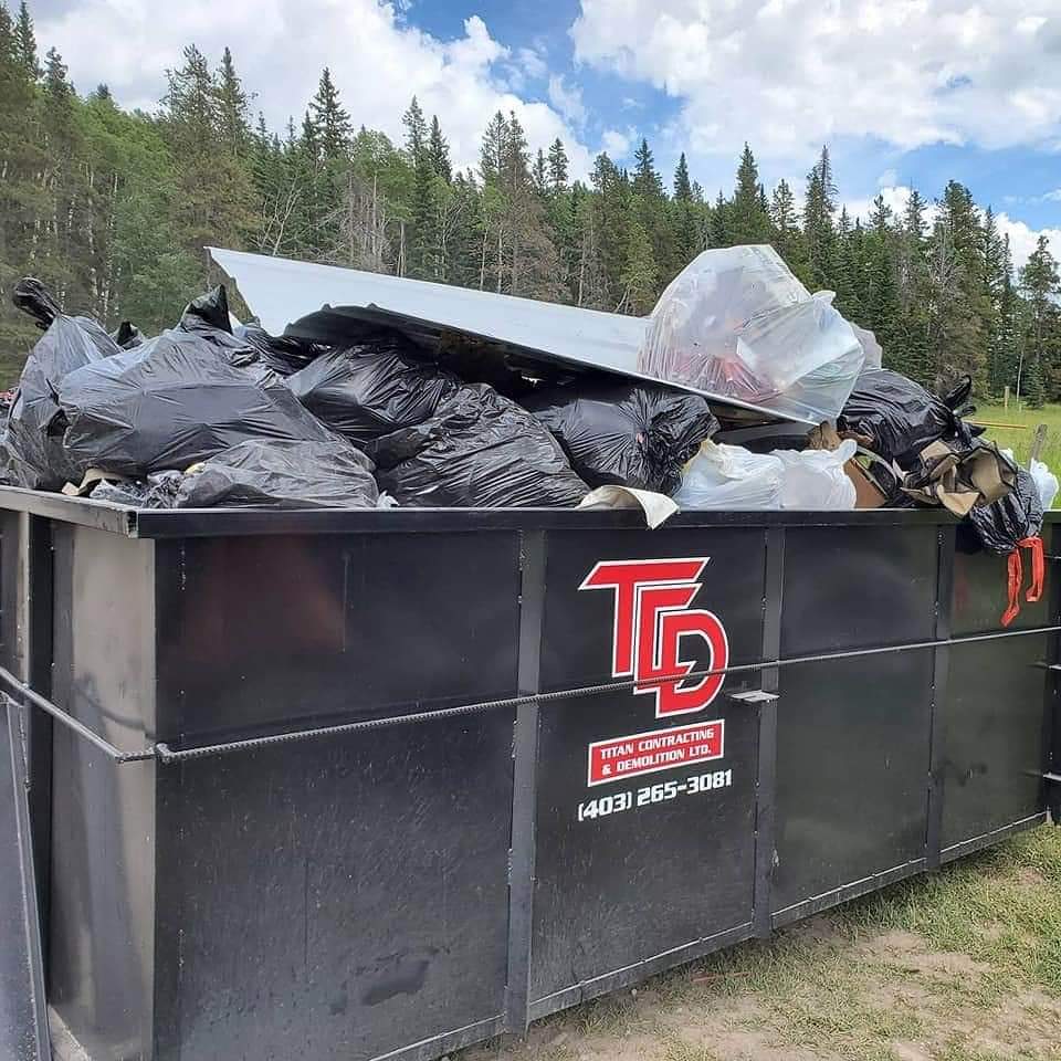 A garbage bin at the entrance of TransAlta Road in Waiparous on the weekend of July 18 and 19, 2020.