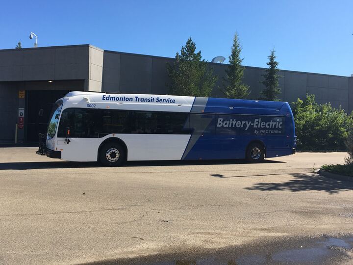 Edmonton's first electric bus hits the street on August 4, 2020.