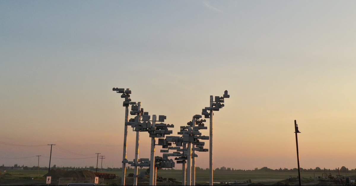 From a certain angle the structure forms a bird.