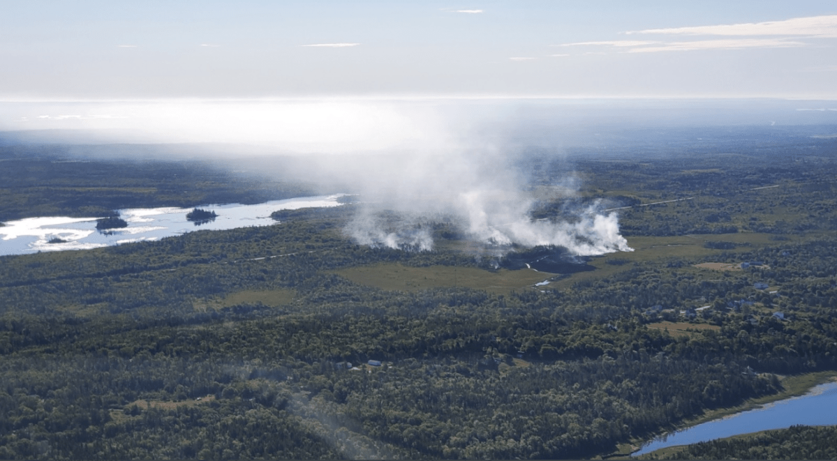 Image of the wildfire in the Argyle area of Yarmouth County on Friday. 