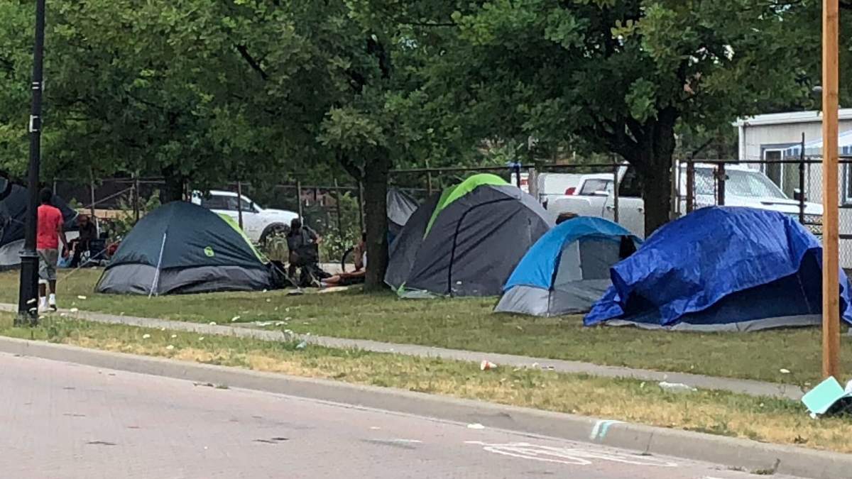 Some of Hamilton's homeless population has been staying in tents around FirstOntario Centre since the COVID-19 pandemic began.