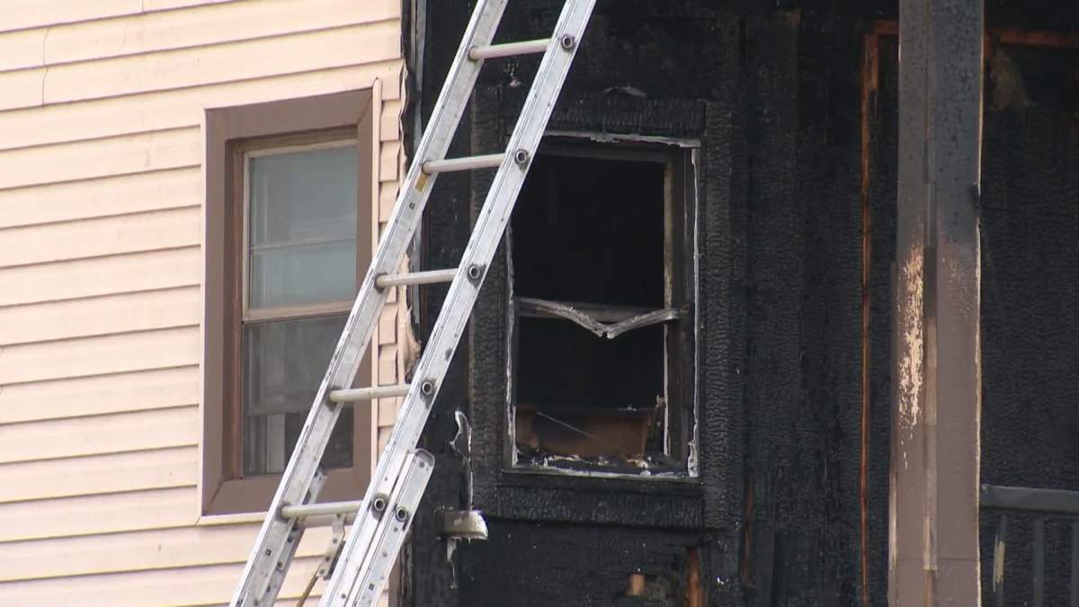 Crews responded to a Kensington apartment building fire in Calgary on Saturday, Aug. 1, 2020.