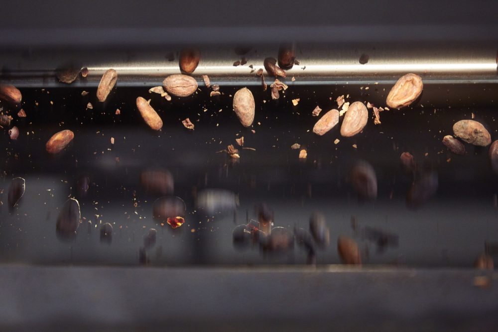 Chocolate beans are shown at the Lindt & Sprüngli factory in Olten, Switzerland, in this 2019 file photo.