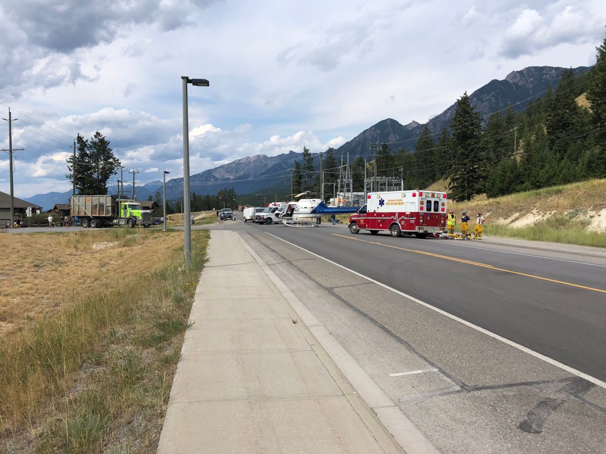 A man is in critical condition after a motorcycle crash near Radium, B.C. on Tuesday afternoon.