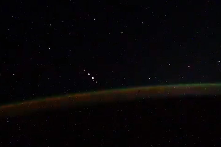 Russian astronaut Ivan Vagner claims that several dots lined up in space over the Earth are ‘space guests.’