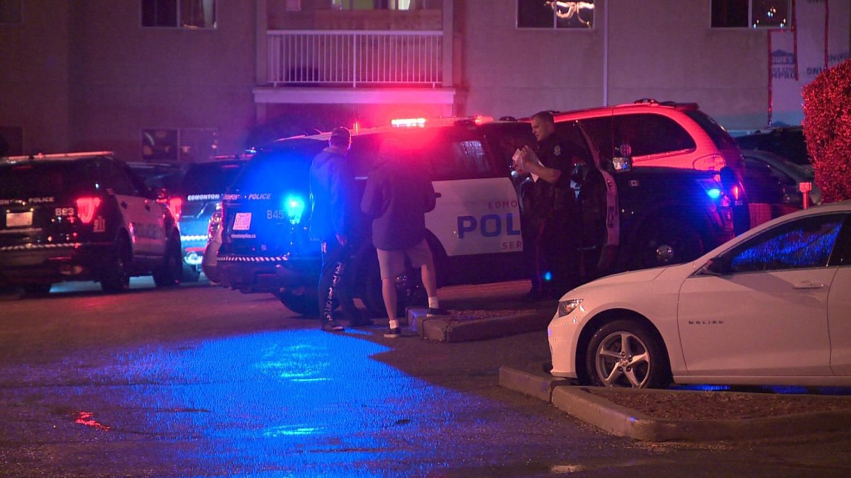 Edmonton police investigate a shooting that left one person in serious condition on the northeast end of the city, Thursday, Aug. 20, 2020. 