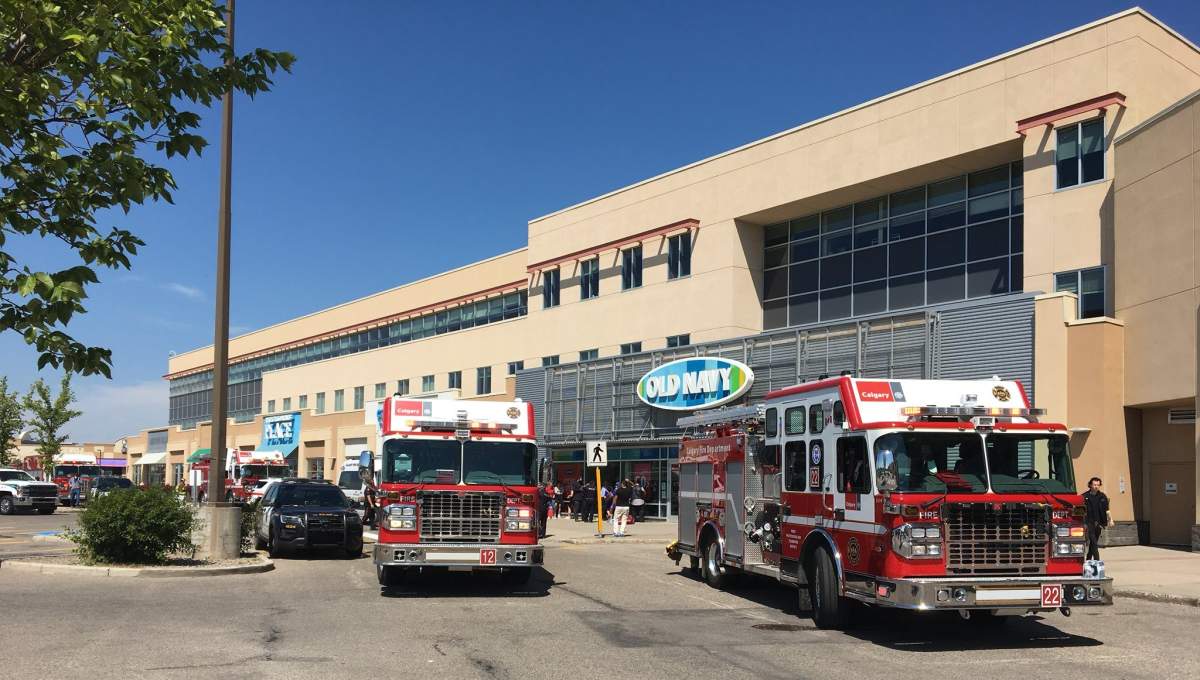 Calgary emergency crews evacuated Sunridge Mall on Saturday, Aug. 1, 2020, after suspects robbed a jewelry store using tear gas.