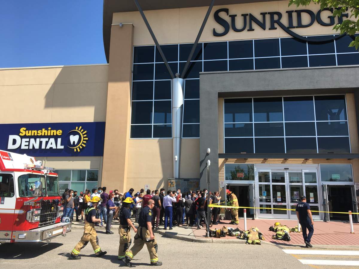 Calgary emergency crews evacuated Sunridge Mall on Saturday, Aug. 1, 2020, after suspects robbed a jewelry store using tear gas.