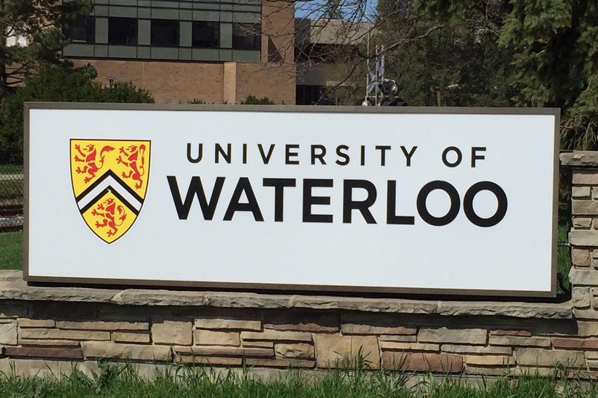 A University of Waterloo sign.