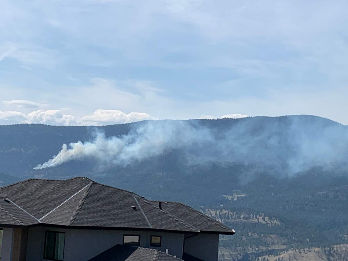 A view of the fire from Wilden across Okanagan Lake from West Kelowna.