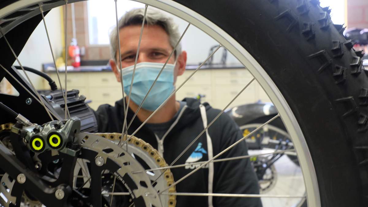 Christian Bagg and a Bowhead bike.