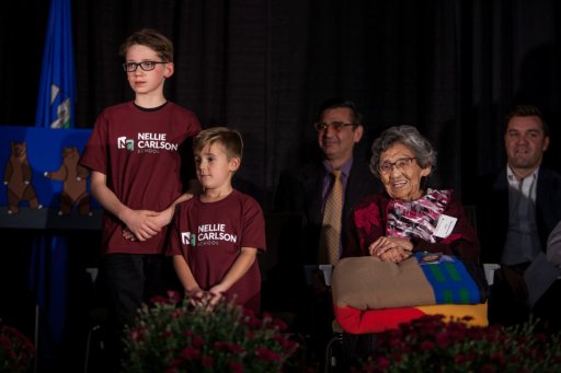 Nellie Carlson at the grand opening of Nellie Carlson School in Edmonton on Oct. 6, 2016.