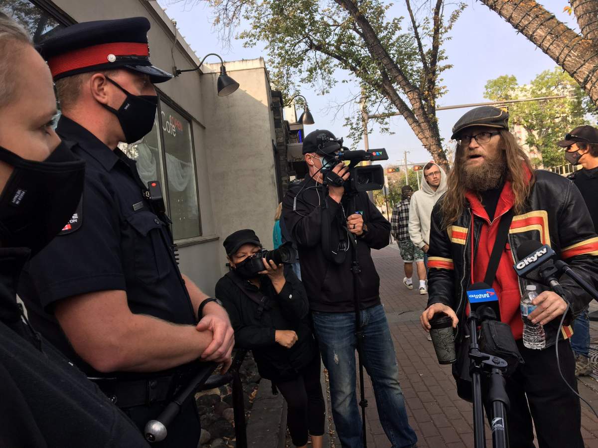 Peace Camp in Wilbert McIntyre Park in Old Strathcona, Edmonton, Sept. 18, 2020.