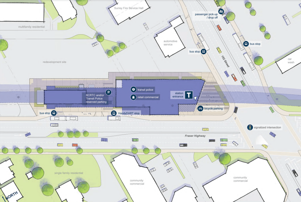 An overhead view of the proposed 152nd Street Station.