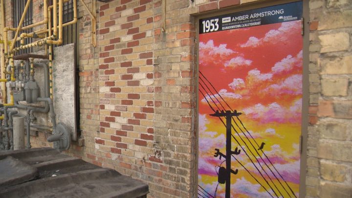 Urban Canvas unveils news alley door wraps in downtown Regina.