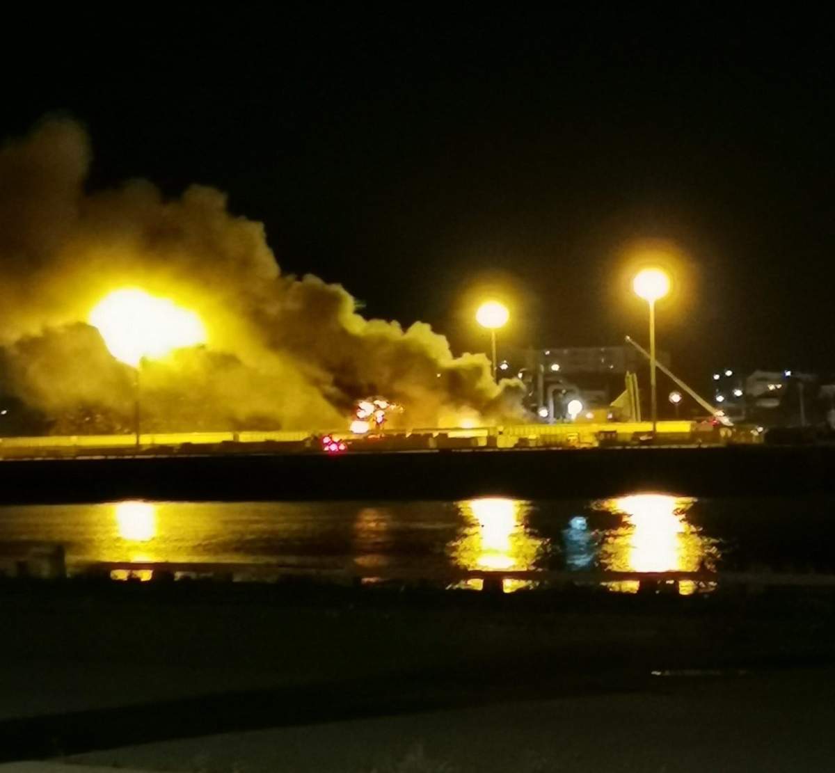 American Iron and Metal (AIM) recycling facility on fire in Saint John on September 24, 2020.