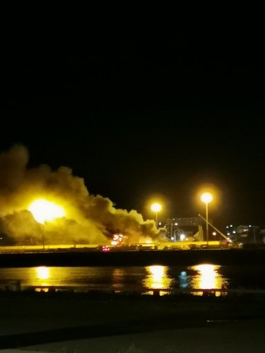 American Iron and Metal (AIM) recycling facility on fire in Saint John on September 24, 2020.