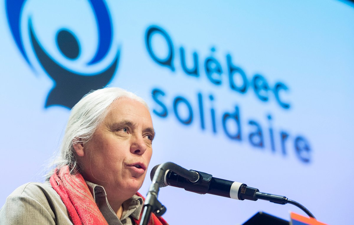Quebec Solidaire co-spokesperson Manon Masse attends the party's national council meeting in Montreal, Sunday, December 9, 2018. THE CANADIAN PRESS IMAGES/Graham Hughes.