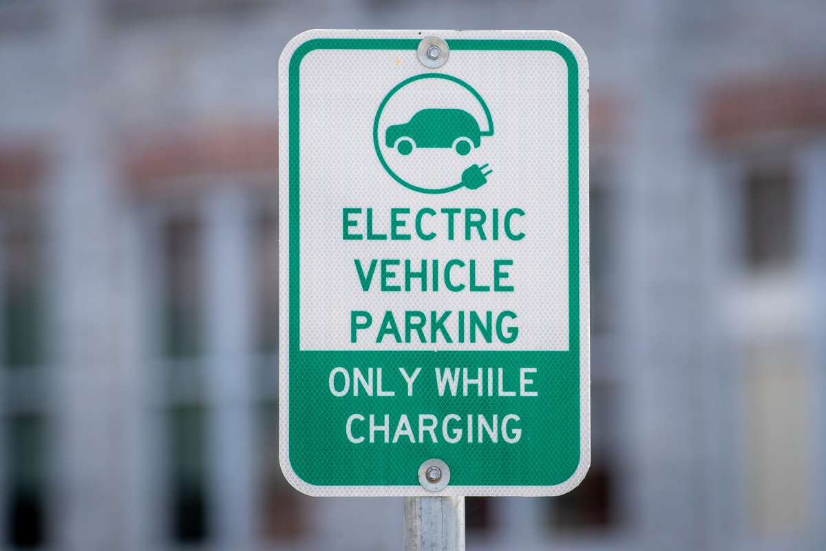 Electric vehicle parking in downtown Kingston, Ontario on Monday, Aug 10, 2020. 