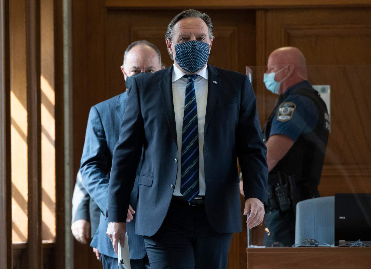 Legault says he will continue to fulfil his duties from home, and will be replaced by deputy premier Geneviève Guilbault at question period and in news conferences.