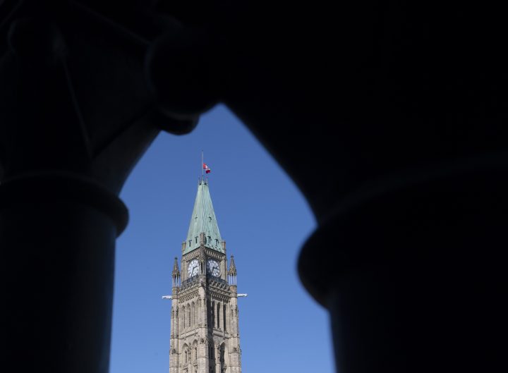 The Peace tower is seen on Parliament Hill in Ottawa, Monday September 21, 2020.  