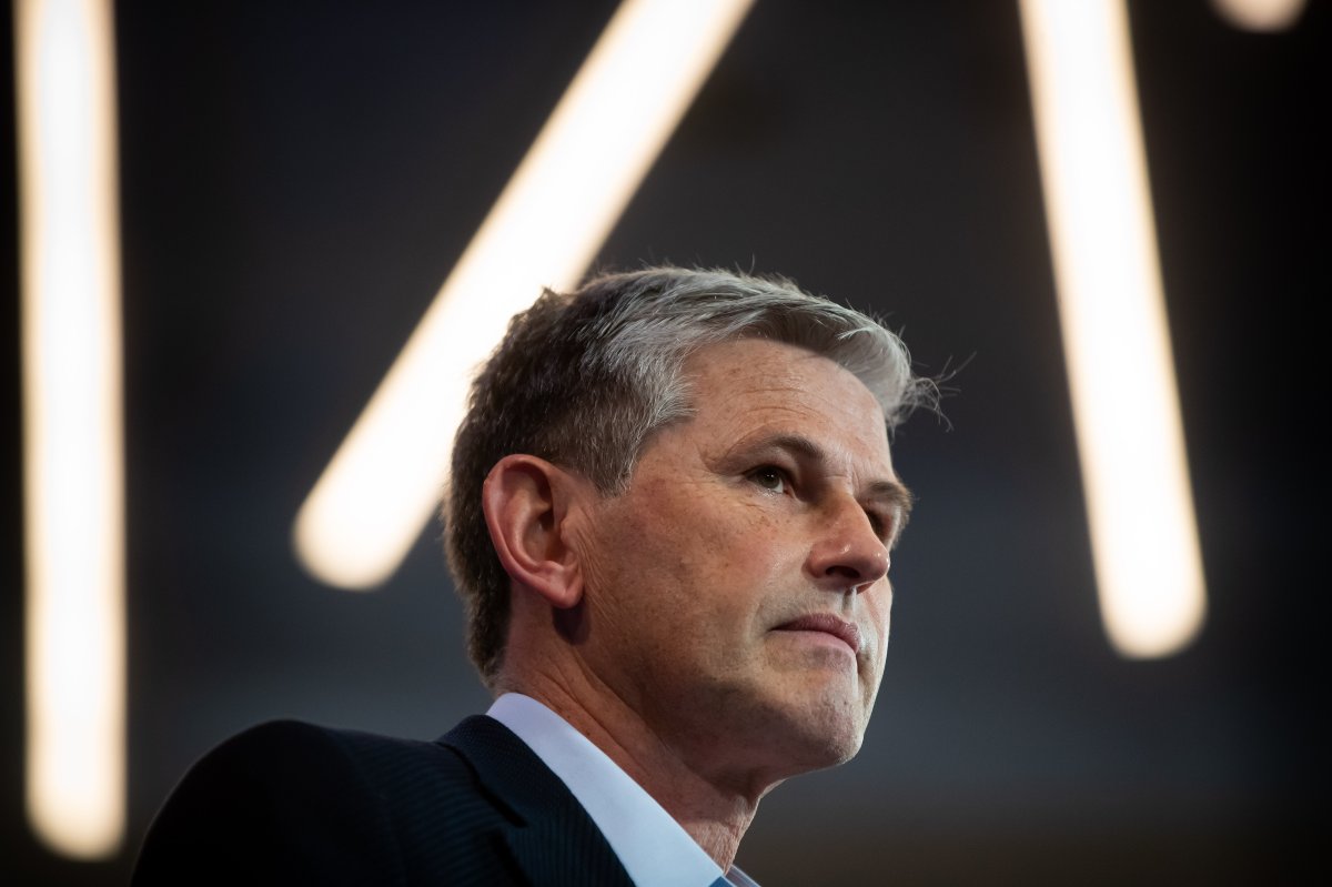 Liberal Leader Andrew Wilkinson pauses while speaking during a campaign stop in Vancouver, on Saturday, September 26, 2020. A provincial election will be held in British Columbia on October 24. THE CANADIAN PRESS/Darryl Dyck.