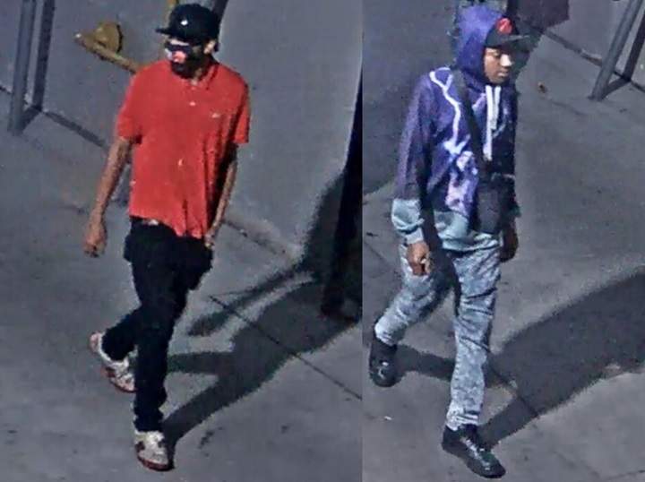 Police released these images of two suspects wanted in connection with a stabbing in the area of O'Keefe Lane and Shuter Street on Aug. 28.