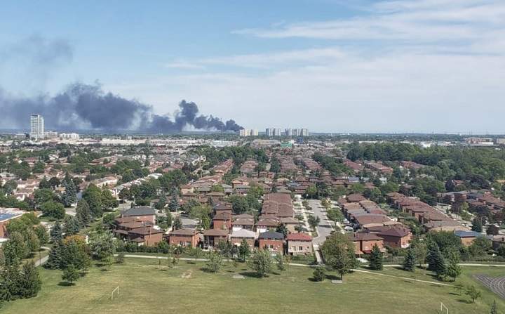 The fire happened at a Passmore Avenue commercial property just before 2 p.m. on Thursday.