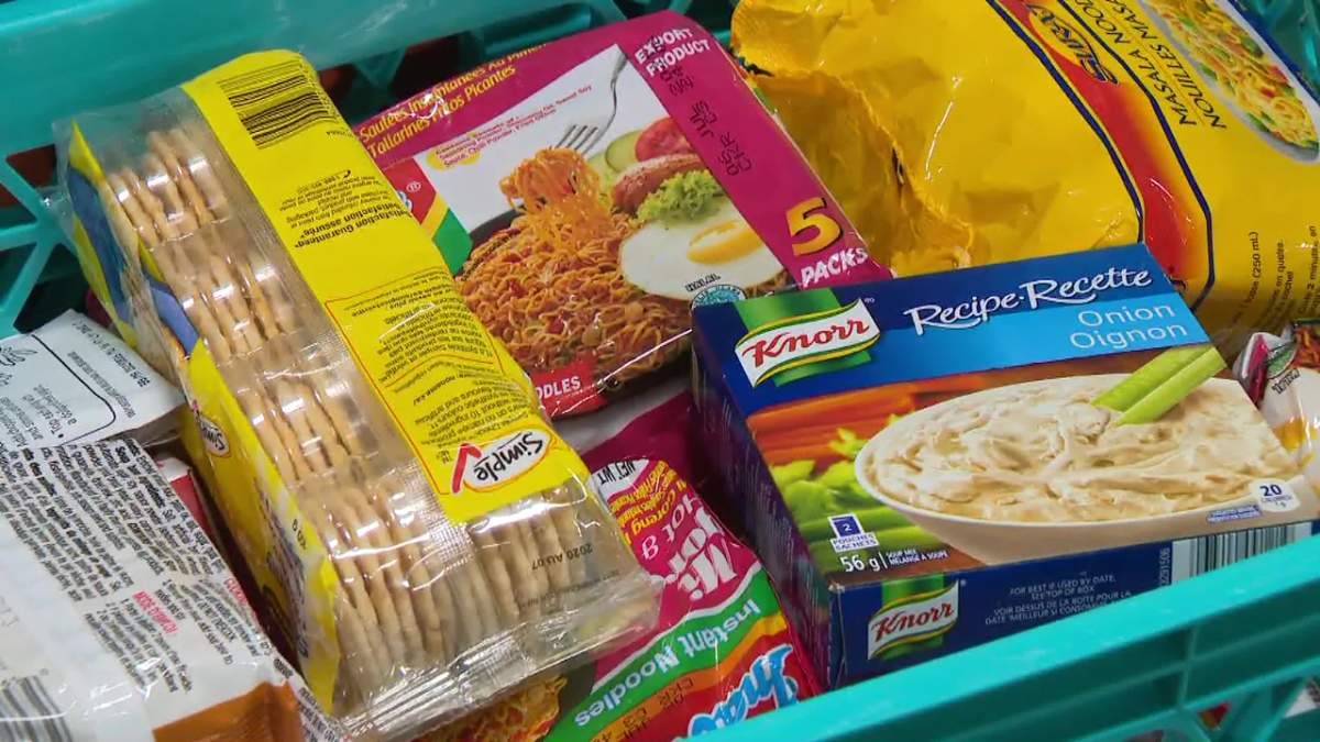 A file photo of a crate of food.