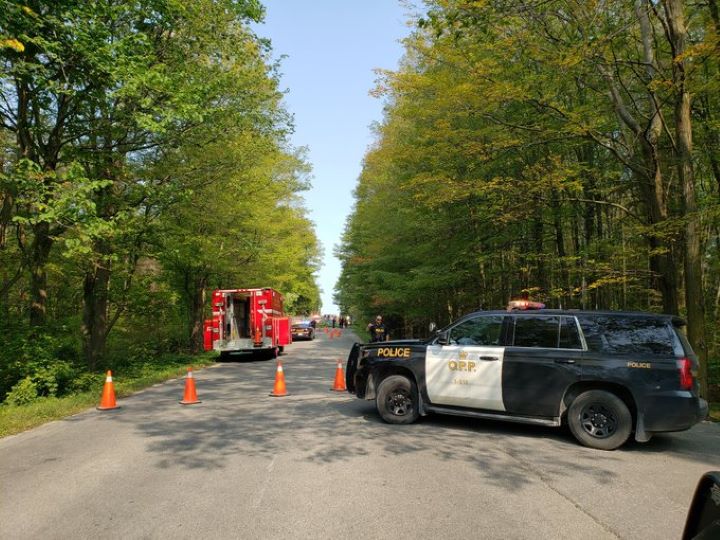 ccording to police, a commercial vehicle was travelling north on Adjala-Tosorontio/New Tecumseth Townline Road, between the 2nd and 3rd concessions, when it lost control and landed in a ditch, where it hit a tree.