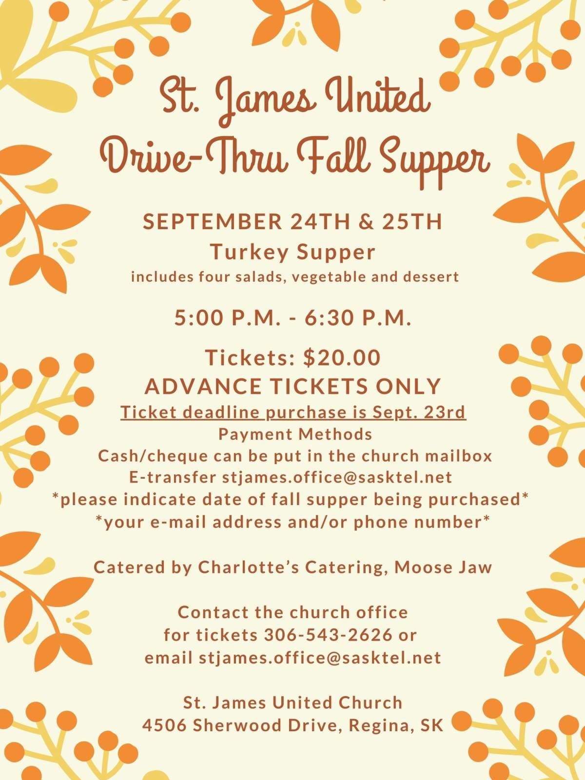 St. James United Church Drive Thru Fall Supper - image