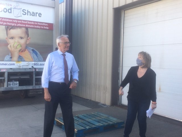 Hamilton-East/Stoney Creek Liberal MP Bob Bratina and Joanne Santucci, executive director of Hamilton Food Share met Friday to discuss the federal government's response to the COVID-19 crisis.
