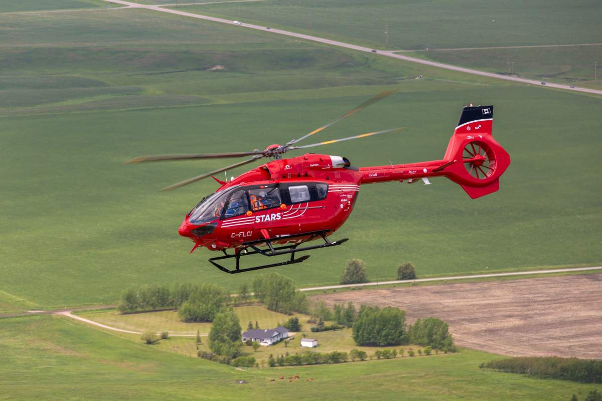 Emergency crews responded to a potentially life-threatening car crash near Bowden, Alta. on Tuesday afternoon. Place: Calgary, Alberta, STARS hangar Photographer: Lyle Aspinall Original: _R8A5844.jpg.