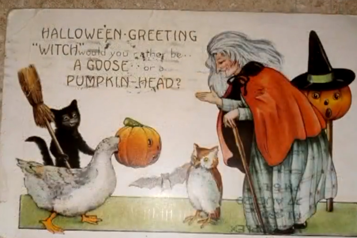 A greeting card postmarked in 1920 is shown after it was delivered to a home in Belding, Mich., on Sept. 8, 2020.