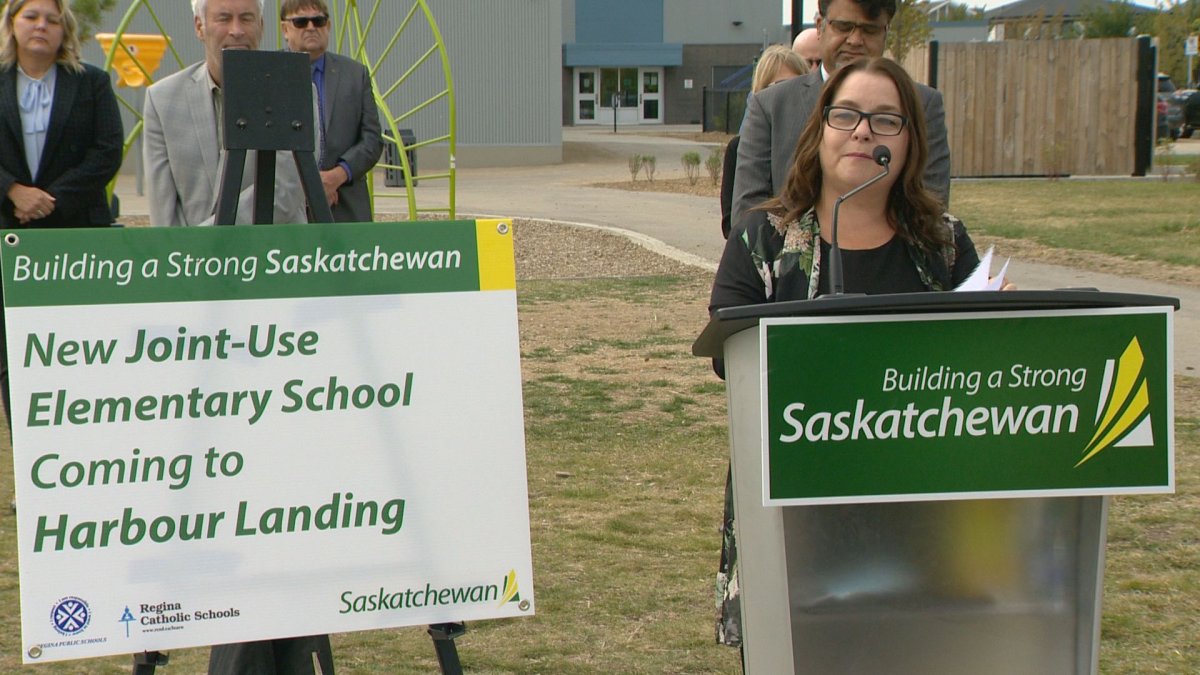 Board chair for Regina Public Schools, Katherine Gagne, says funding for a new school in Harbour Landing was 'so desperately wanted.'.