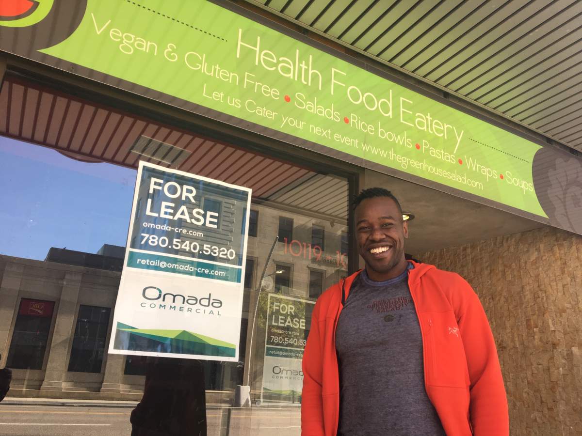 Mikhail Prime, owner of the Green House in Edmonton, in front of his now-closed downtown location.